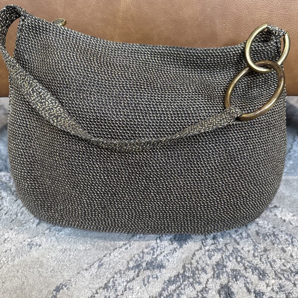 Eric Javits Gold Tan Brown Raffia Straw Handbag Purse, Zip Close Woven